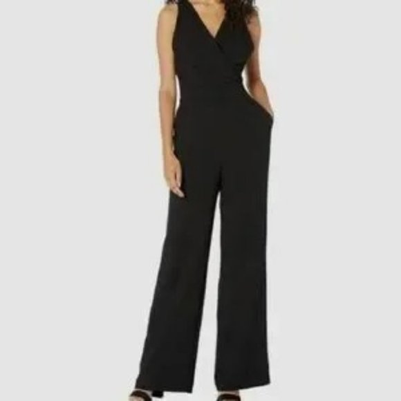 Trina Turk Pants - Trina Turk Clear Lake Sleeveless Flare Leg Pantsuit Black Size 4